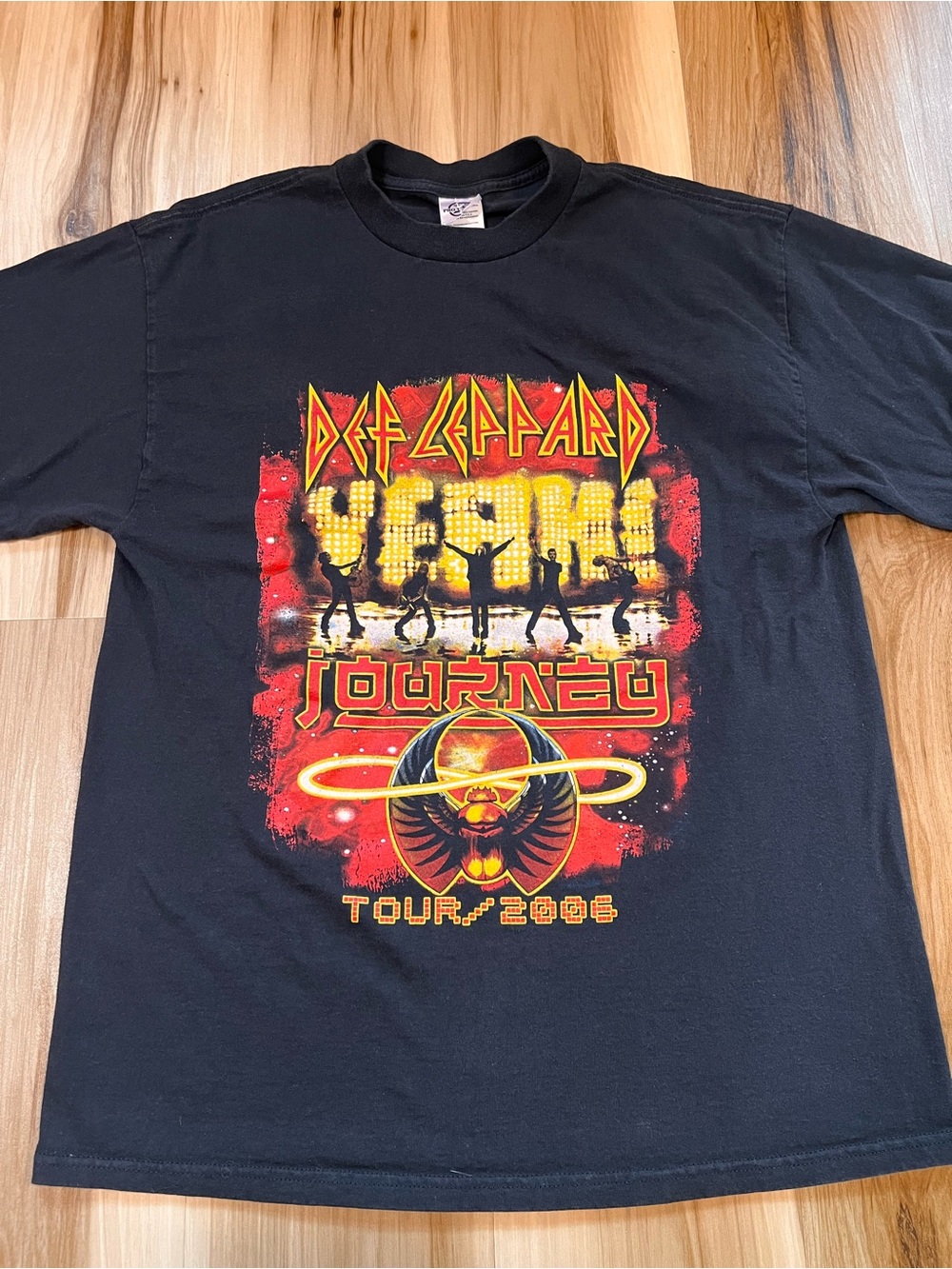 Vintage 2006 Def Leppard Journey Concert Band Tee Shirt Tour Men’s Large L Black